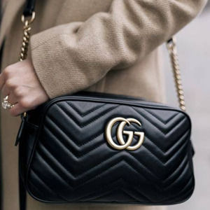 💎✨AUTHENTIC✨💎 GUCCI GG Marmont Leather Crossbody Shouder Bag Black